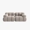 SOFA Bellis 2-osobowa, welur w kolorze cappuccino, zaoblone kształty, nowoczesny loftowy styl