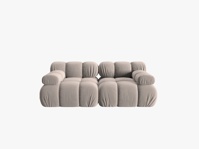 SOFA Bellis 2-osobowa, welur w kolorze cappuccino, zaoblone kształty, nowoczesny loftowy styl SOFA Bellis 2-osobowa, welur w kolorze cappuccino, zaoblone kształty, nowoczesny loftowy styl