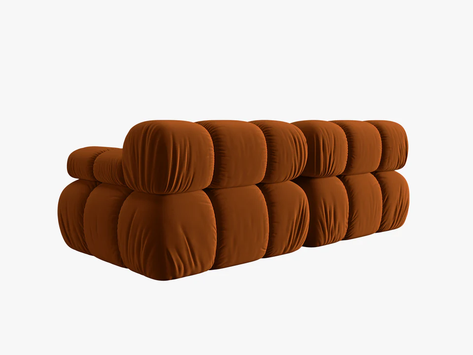 SOFA Bellis 2-osobowa, welur w kolorze terakoty, zaoblone kształty, nowoczesny loftowy styl, designerska SOFA Bellis 2-osobowa, welur w kolorze terakoty, zaoblone kształty, nowoczesny loftowy styl, designerska