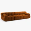 SOFA Bellis 3-osobowa, obicie z bukli (kolor do wyboru), zaoblone kształty, nowoczesny loftowy styl, cegła, piękna