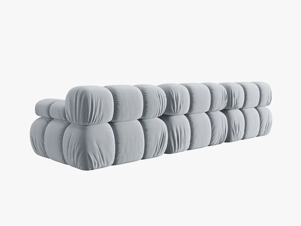 SOFA Bellis 3-osobowa, obicie z tkaniny (kolor do wyboru), zaoblone kształty, nowoczesny loftowy styl, blu06, ekskluzywna SOFA Bellis 3-osobowa, obicie z tkaniny (kolor do wyboru), zaoblone kształty, nowoczesny loftowy styl, blu06, ekskluzywna