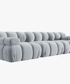 SOFA Bellis 3-osobowa, obicie z tkaniny (kolor do wyboru), zaoblone kształty, nowoczesny loftowy styl, blu06, piękna