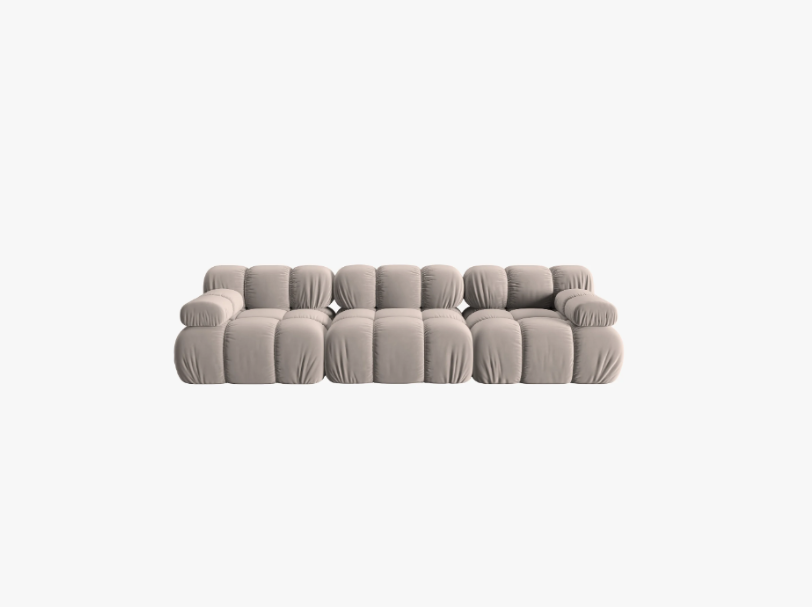 SOFA Bellis 3-osobowa, obicie z tkaniny (kolor do wyboru), zaoblone kształty, nowoczesny loftowy styl, blu40 SOFA Bellis 3-osobowa, obicie z tkaniny (kolor do wyboru), zaoblone kształty, nowoczesny loftowy styl, blu40