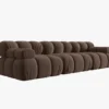 SOFA Bellis 3-osobowa, obicie z tkaniny (kolor do wyboru), zaoblone kształty, nowoczesny loftowy styl, blu48, piękna