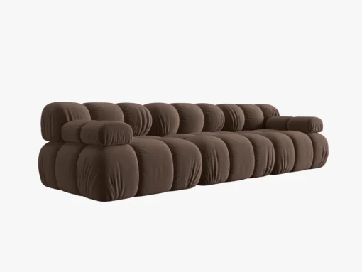 SOFA Bellis 3-osobowa, obicie z tkaniny (kolor do wyboru), zaoblone kształty, nowoczesny loftowy styl, blu48, piękna