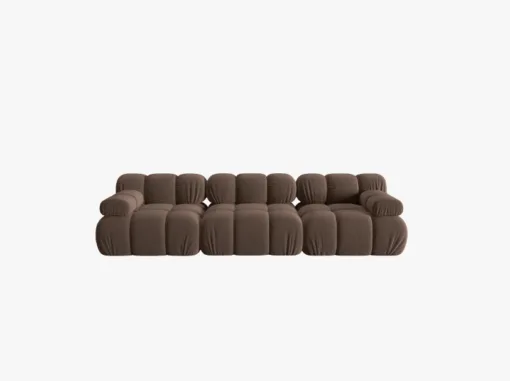 SOFA Bellis 3-osobowa, obicie z tkaniny (kolor do wyboru), zaoblone kształty, nowoczesny loftowy styl, blu48