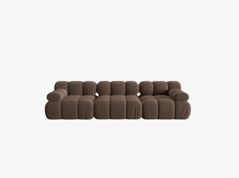SOFA Bellis 3-osobowa, obicie z tkaniny (kolor do wyboru), zaoblone kształty, nowoczesny loftowy styl, blu48 SOFA Bellis 3-osobowa, obicie z tkaniny (kolor do wyboru), zaoblone kształty, nowoczesny loftowy styl, blu48
