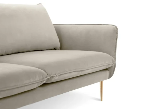 SOFA Vienna 2 osobowa na metalowych nogach, aksamitna tkanina do wyboru, nowoczesny styl, beżowy, premium