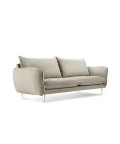 SOFA Vienna 2 osobowa na metalowych nogach, aksamitna tkanina do wyboru, nowoczesny styl, beżowy