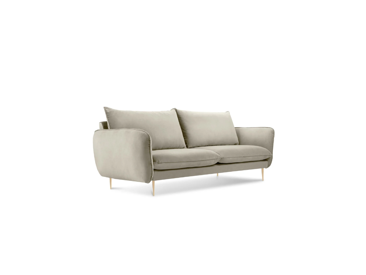 SOFA Vienna 2 osobowa na metalowych nogach, aksamitna tkanina do wyboru, nowoczesny styl, beżowy SOFA Vienna 2 osobowa na metalowych nogach, aksamitna tkanina do wyboru, nowoczesny styl, beżowy