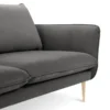SOFA Vienna 2 osobowa na metalowych nogach, aksamitna tkanina do wyboru, nowoczesny styl, ciemnoszary, premium