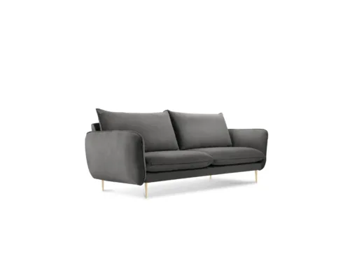 SOFA Vienna 2 osobowa na metalowych nogach, aksamitna tkanina do wyboru, nowoczesny styl, ciemnoszary