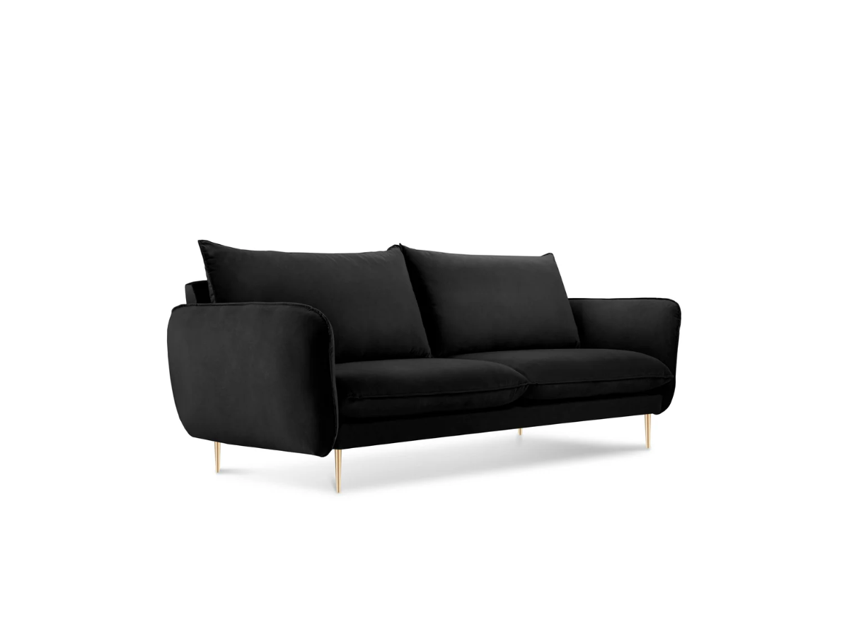 SOFA Vienna 2 osobowa na metalowych nogach, aksamitna tkanina do wyboru, nowoczesny styl, czarny SOFA Vienna 2 osobowa na metalowych nogach, aksamitna tkanina do wyboru, nowoczesny styl, czarny