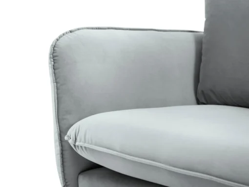 SOFA Vienna 2 osobowa na metalowych nogach, aksamitna tkanina do wyboru, nowoczesny styl, jasnoszary, ekskluzywna