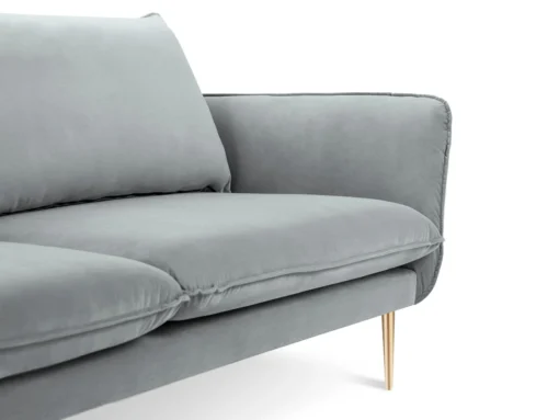 SOFA Vienna 2 osobowa na metalowych nogach, aksamitna tkanina do wyboru, nowoczesny styl, jasnoszary, najwyższa jakość