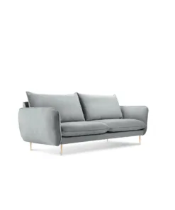 SOFA Vienna 2 osobowa na metalowych nogach, aksamitna tkanina do wyboru, nowoczesny styl, jasnoszary