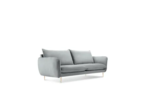 SOFA Vienna 2 osobowa na metalowych nogach, aksamitna tkanina do wyboru, nowoczesny styl, jasnoszary