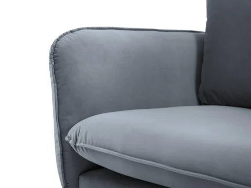 SOFA Vienna 2 osobowa na metalowych nogach, aksamitna tkanina do wyboru, nowoczesny styl, szary, elegancka