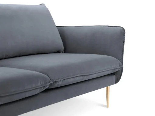 SOFA Vienna 2 osobowa na metalowych nogach, aksamitna tkanina do wyboru, nowoczesny styl, szary, najwyższa jakość