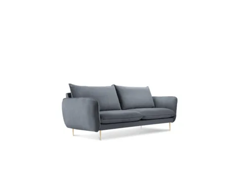 SOFA Vienna 2 osobowa na metalowych nogach, aksamitna tkanina do wyboru, nowoczesny styl, szary