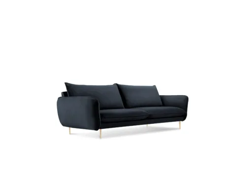 SOFA Vienna 3 osobowa na metalowych nogach, aksamitna tkanina do wyboru, nowoczesny styl, granatowa