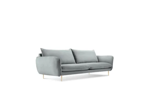SOFA Vienna 3 osobowa na metalowych nogach, aksamitna tkanina do wyboru, nowoczesny styl, jasnoszara