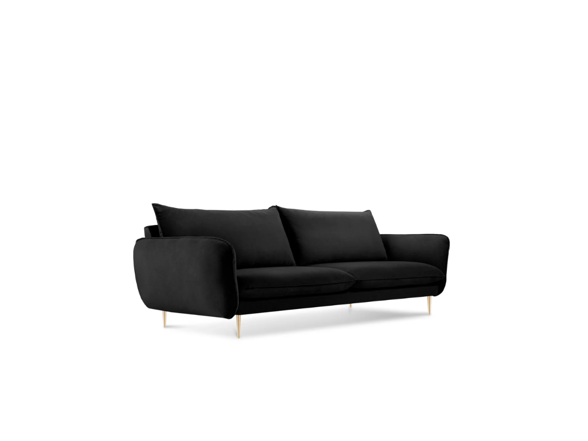 SOFA Vienna 4 osobowa na metalowych nogach, aksamitna tkanina do wyboru, nowoczesny styl, czarna SOFA Vienna 4 osobowa na metalowych nogach, aksamitna tkanina do wyboru, nowoczesny styl, czarna