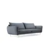 SOFA Vienna 4 osobowa na metalowych nogach, aksamitna tkanina do wyboru, nowoczesny styl, szara