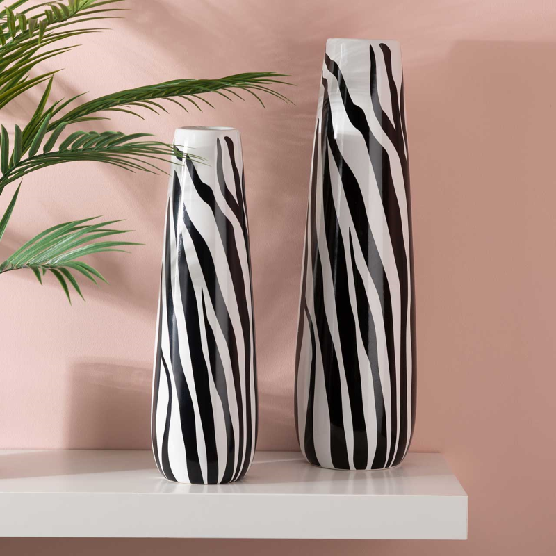 WAZON DEKORACYJNY wzór zebry, oryginalny, wysoki, nowoczesny styl, designerski WAZON DEKORACYJNY wzór zebry, oryginalny, wysoki, nowoczesny styl, designerski