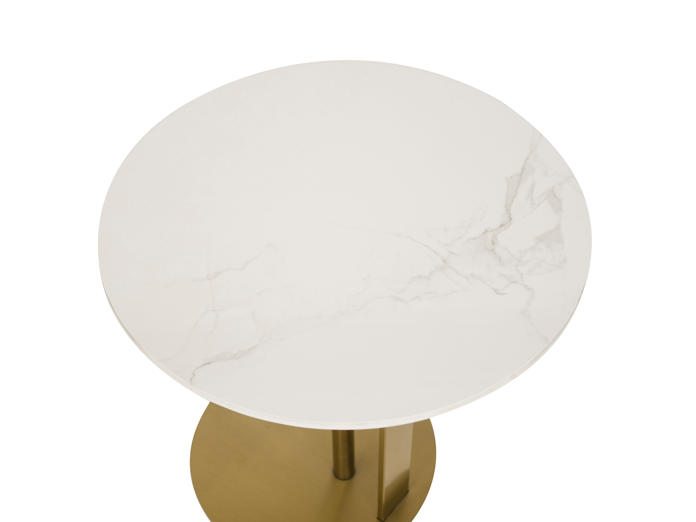 ZESTAW STOLIKÓW KAWOWYCH 2w1 złote podstawy ze stali nierzewnej, blaty z białego spieku kamiennego, nowoczesny styl-1