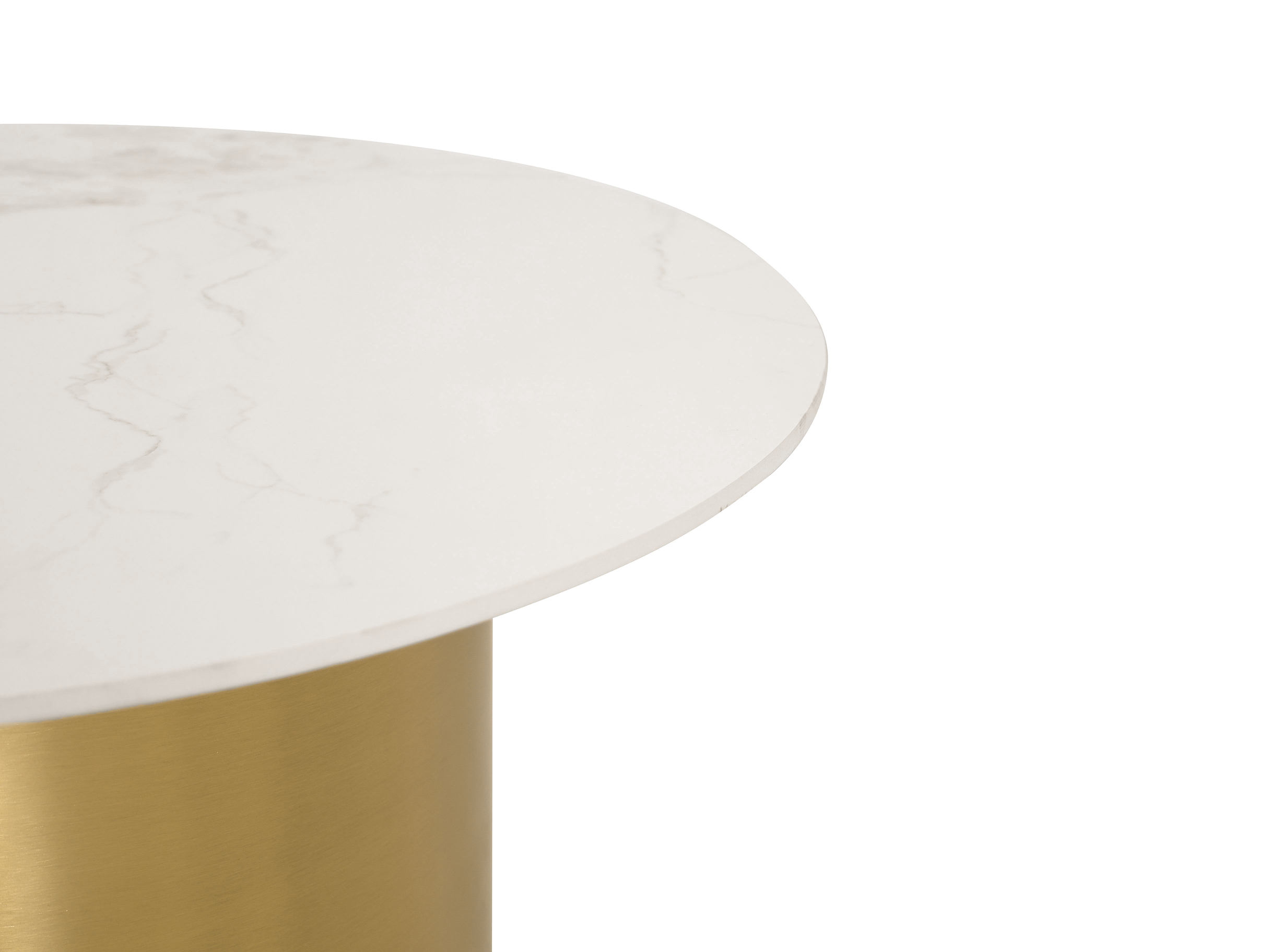 ZESTAW STOLIKÓW KAWOWYCH 2w1 złote podstawy ze stali nierzewnej, blaty z białego spieku kamiennego, nowoczesny styl, designerski