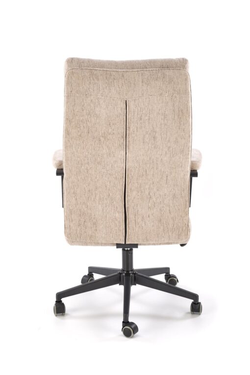 KRZESŁO BIUROWE Adriano z podłokietnikami, beżowa tapicerka, obrotowe, nowoczesny styl, designerskie