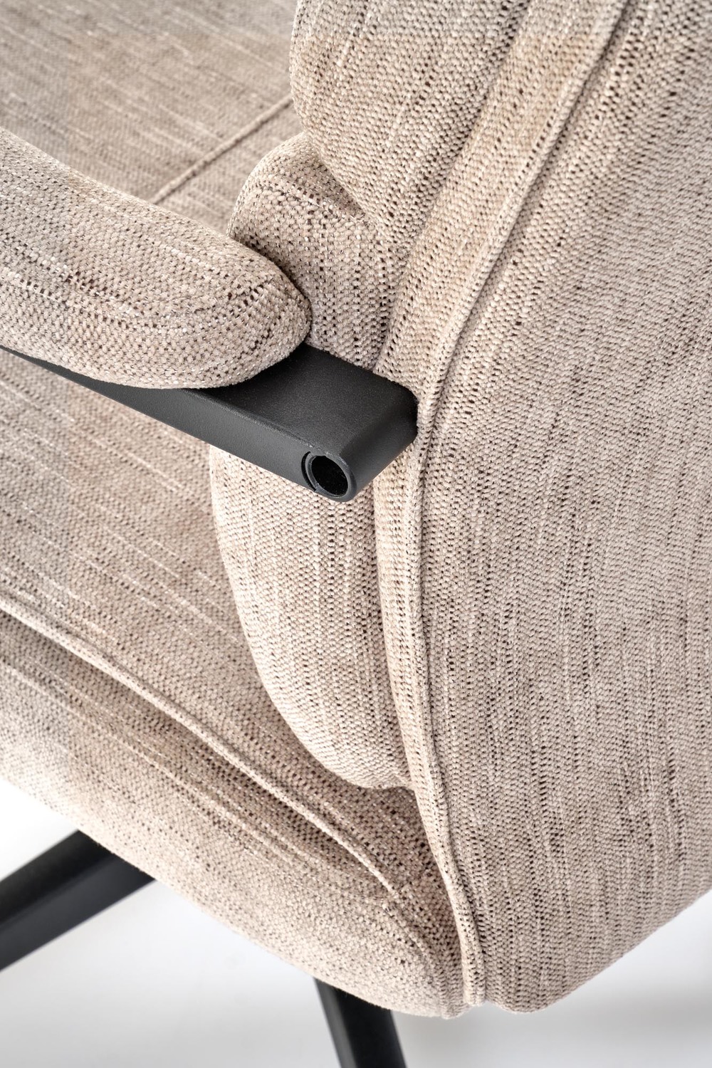 KRZESŁO BIUROWE Adriano z podłokietnikami, beżowa tapicerka, obrotowe, nowoczesny styl, do gabinetu