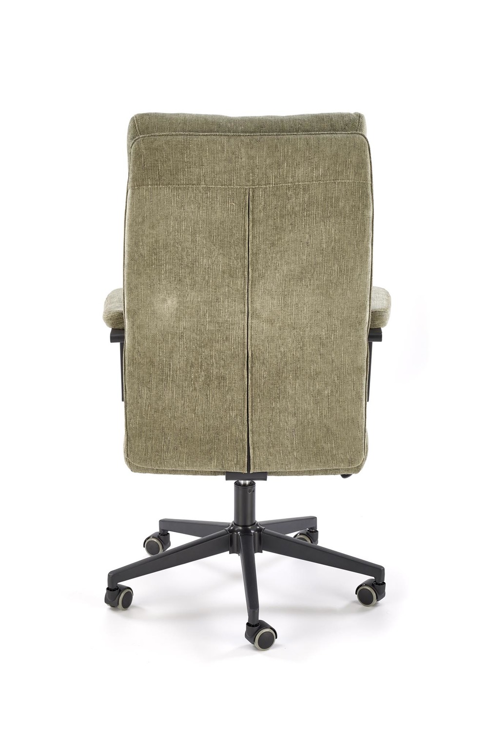 KRZESŁO BIUROWE Adriano z podłokietnikami, oliwkowa tapicerka, obrotowe, nowoczesny styl, do salonu