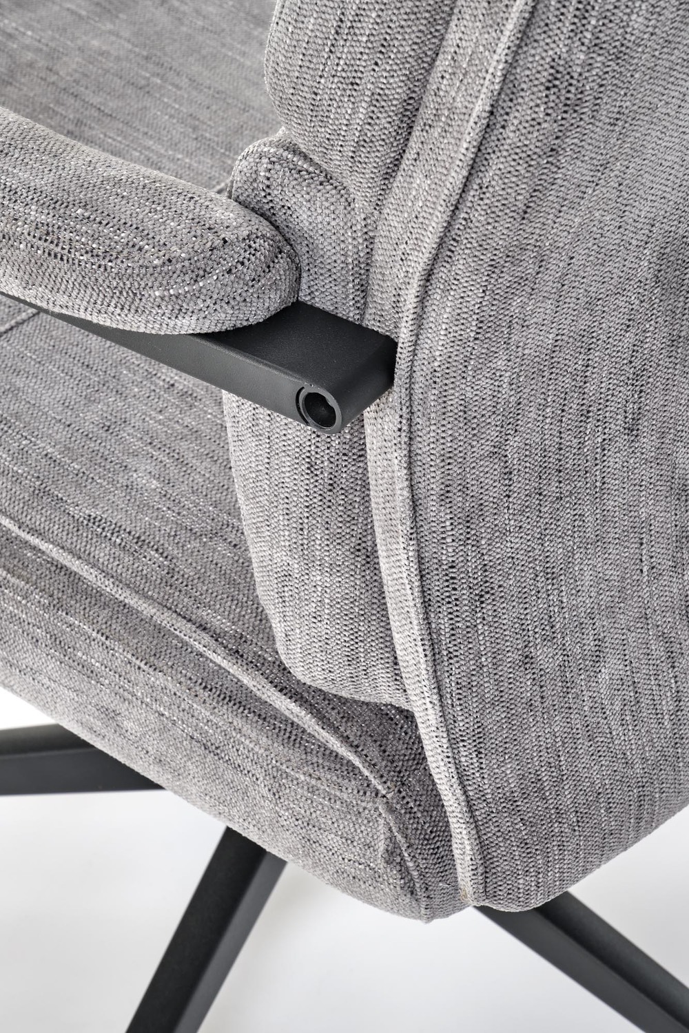 KRZESŁO BIUROWE Adriano z podłokietnikami, popielata tapicerka, obrotowe, nowoczesny styl, najwyższa jakość