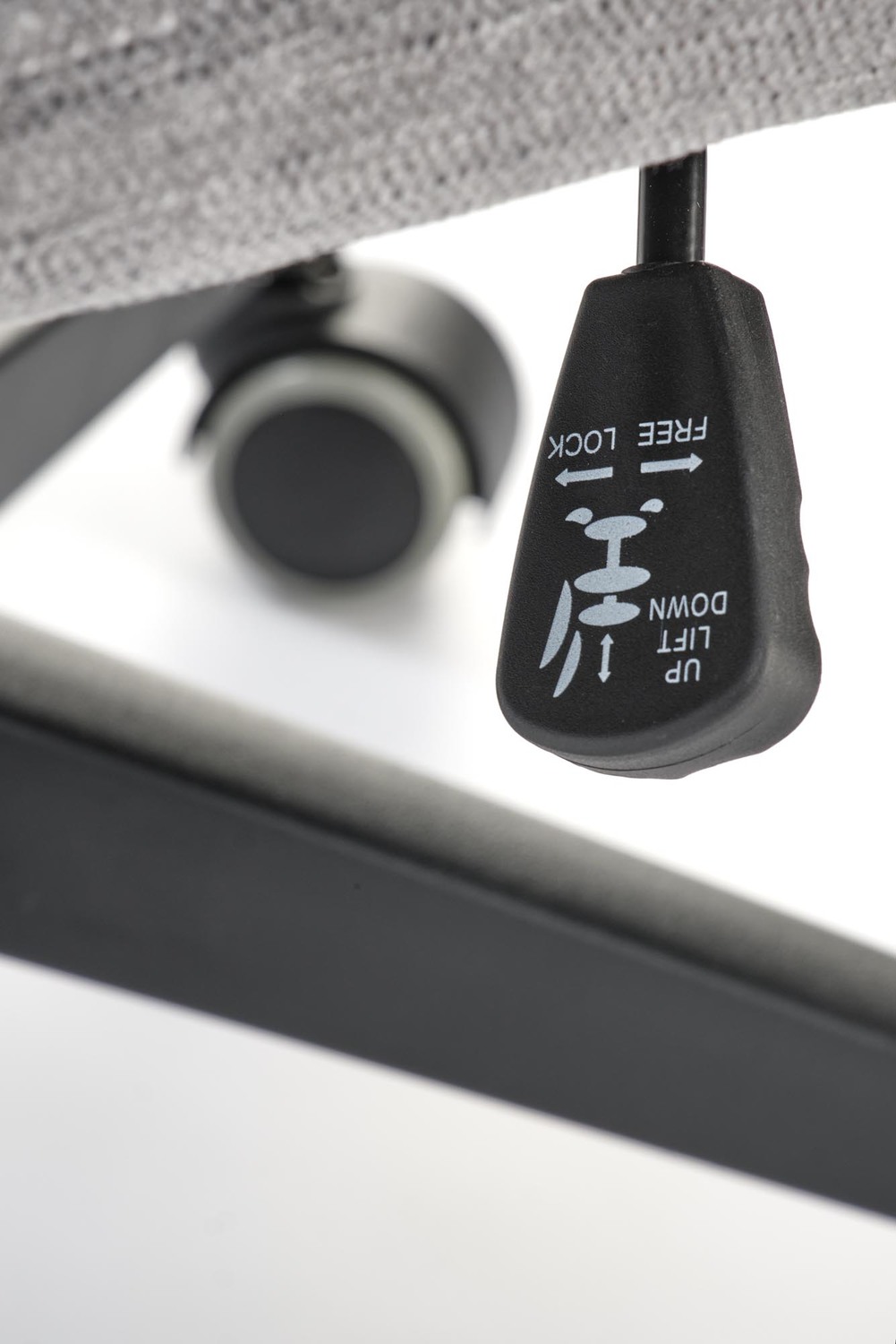 KRZESŁO BIUROWE Adriano z podłokietnikami, popielata tapicerka, obrotowe, nowoczesny styl, premium