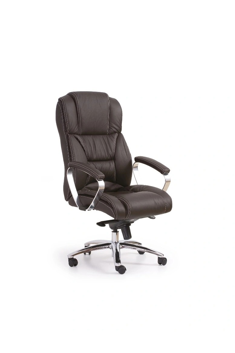 KRZESŁO BIUROWE Foster, eko skóra w ciemno brązowym wydaniu, nowoczesny styl