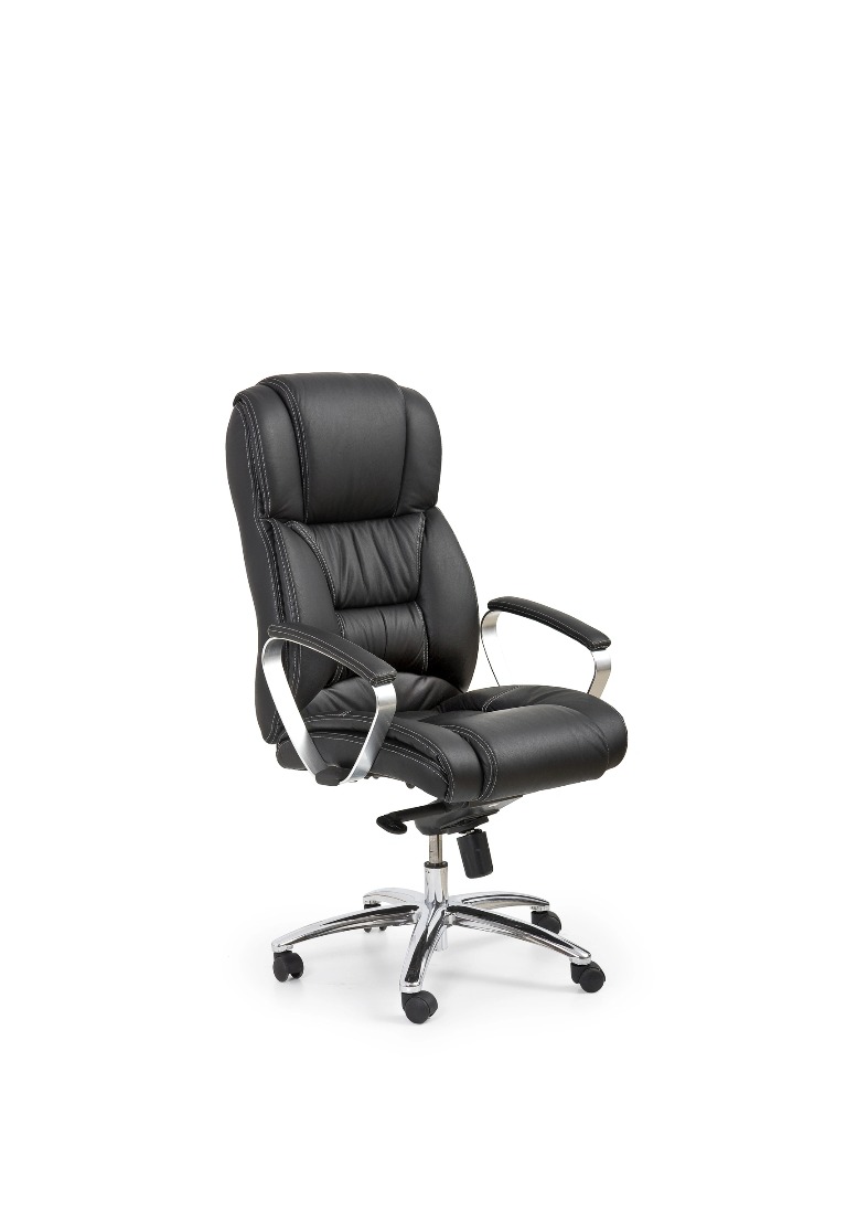 KRZESŁO BIUROWE Foster, eko skóra w czarnym wydaniu, nowoczesny styl KRZESŁO BIUROWE Foster, eko skóra w czarnym wydaniu, nowoczesny styl
