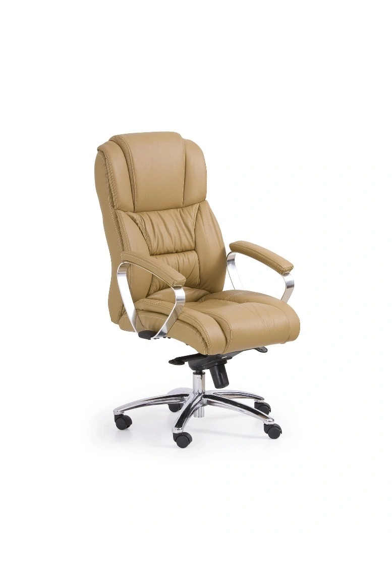 KRZESŁO BIUROWE Foster, eko skóra w jasno brązowym wydaniu, nowoczesny styl