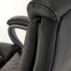 KRZESŁO BIUROWE Steven z podłokietnikami, czarna eko skóry z popielatą tkaniną, eleganckie przeszycia, nowoczesny styl, premium