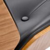 KRZESŁO BIUROWE Webster z czarną tapicerką z eko skóry i orzechowym tyłem, designerski styl, do salonu