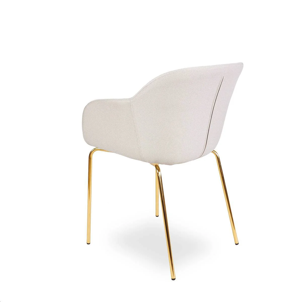 KRZESŁO Shell, beżowa tapicerka, złote chromowane nogi, designerski, nowoczesny styl, wyrafinowane