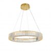 LAMPA WISZĄCA Spark kryształowa, okrągła, złote detale, nowoczesny styl glamour, pojedyncza