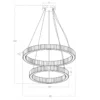 LAMPA WISZĄCA Spark kryształowa, okrągła, złote detale, nowoczesny styl glamour, wymiary
