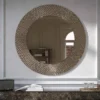 LUSTRO ŚCIENNE Pitti okrągłe, rama w geometryczne wzory, włoskie wykonanie, elegancki styl