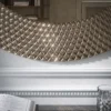 LUSTRO ŚCIENNE Pitti okrągłe, rama w geometryczne wzory, włoskie wykonanie, elegancki styl, wyjątkowe