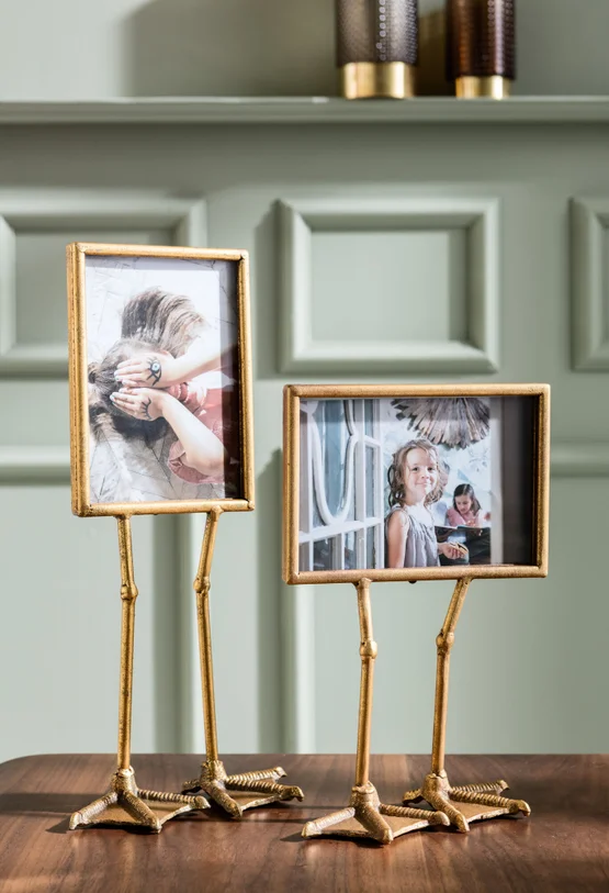 RAMKA NA ZDJĘCIE Duck Feet stojąca, metalowa, złote wykończenie, nowoczesny styl, wyjątkowa jakość