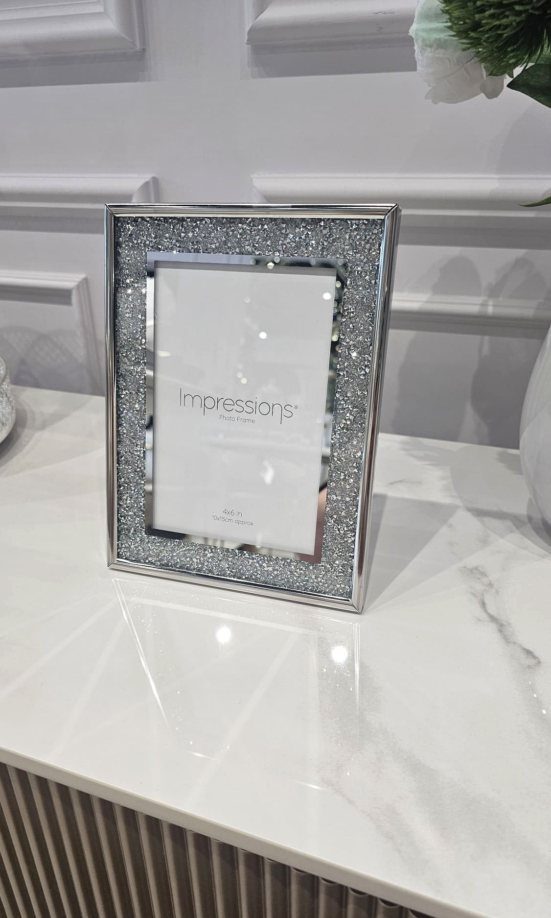 RAMKA NA ZDJĘCIE srebrna, błyszcząca obwódka, olśniewająca, elegancki styl, piękna