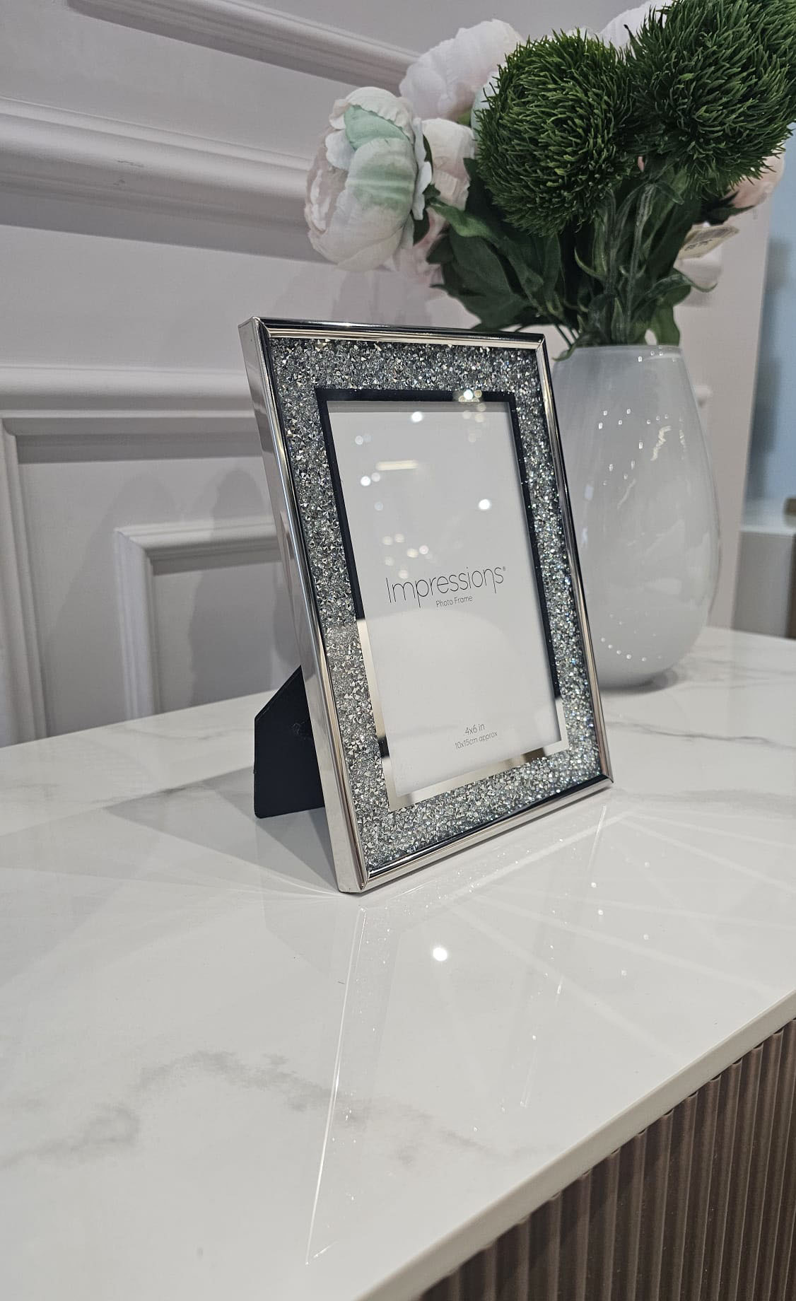 RAMKA NA ZDJĘCIE srebrna, błyszcząca obwódka, olśniewająca, elegancki styl wyjątkowa