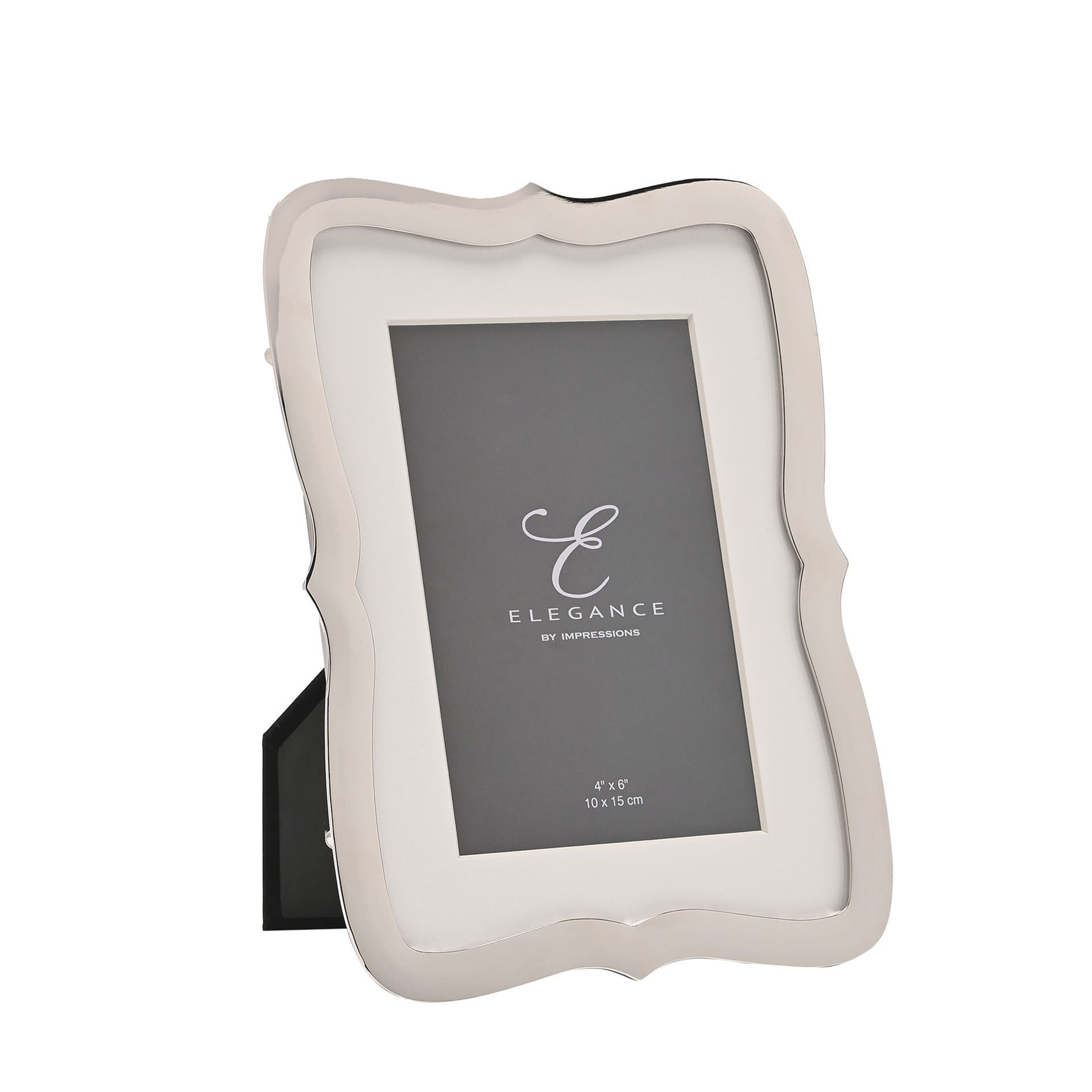 RAMKA NA ZDJĘCIE srebrna, nieregularna, pofalowana obwódka, klasyczny styl z nutą nowoczesności 4x6